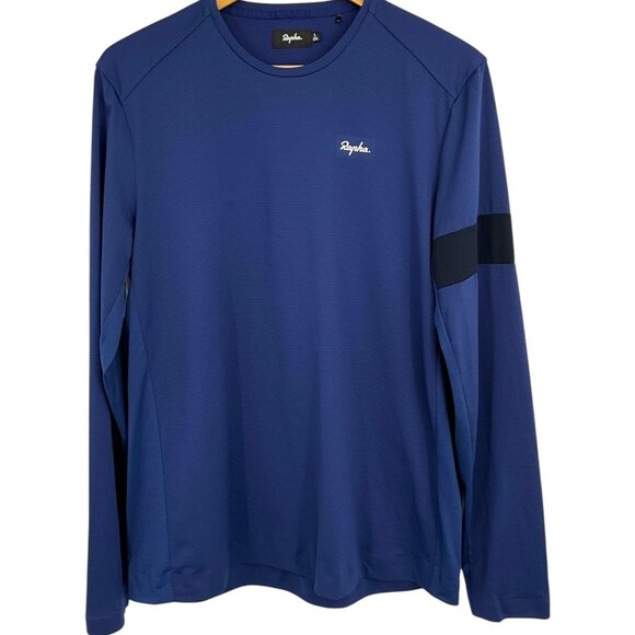 Rapha Technical T-Shirt Navy Blue Active Cycling Long Sleeve Top Size L Large - Picture 1 of 8